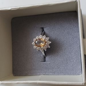 Sterling silver morganite ring size 7